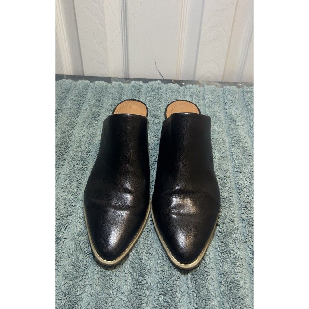 Women’s Black Pointed Toe Mule Heels Size 9